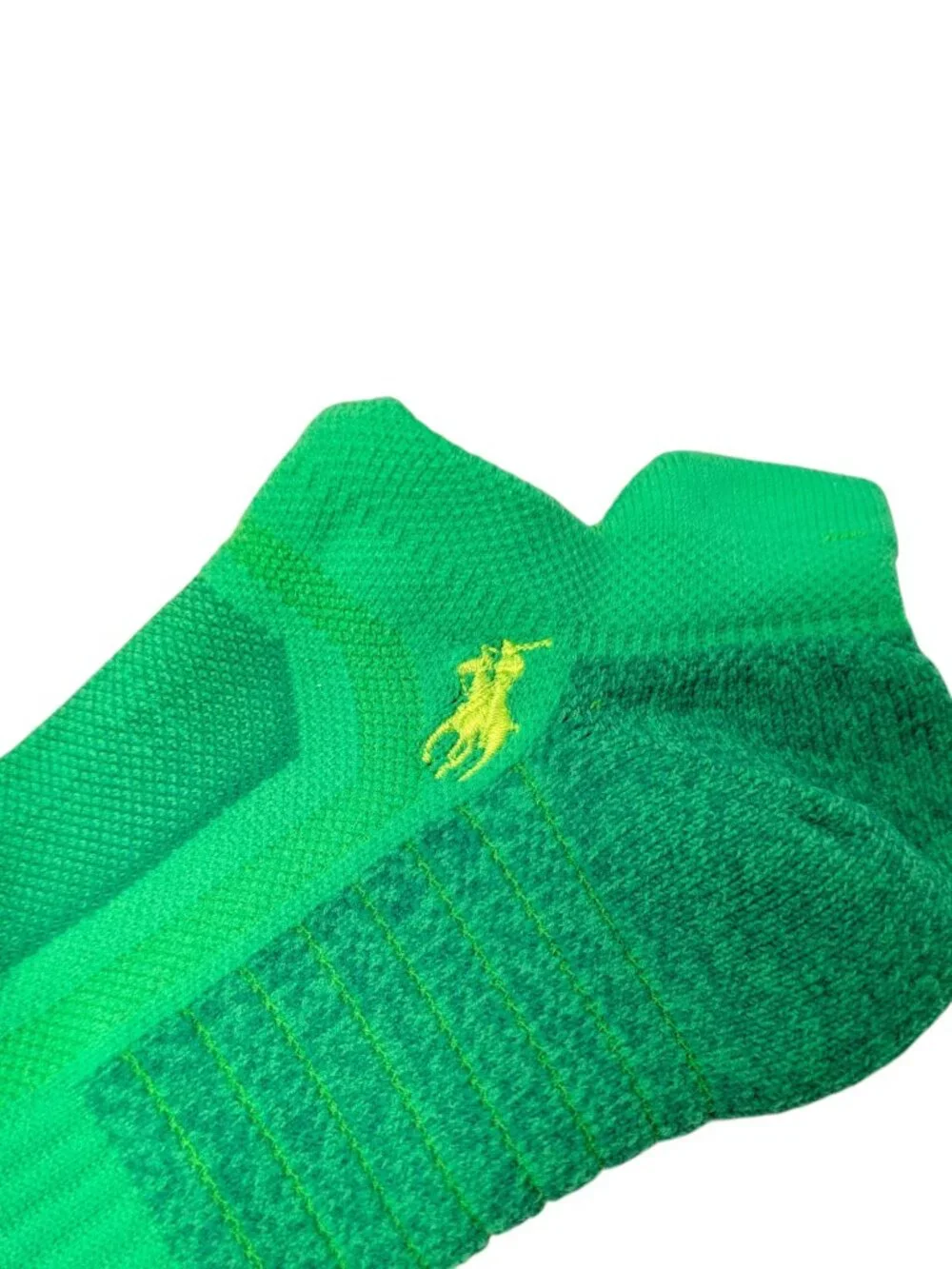 Polo Ralph Lauren Performance Socks 3 Pair Pack Low Cut Tab XL 12-17 Neon White